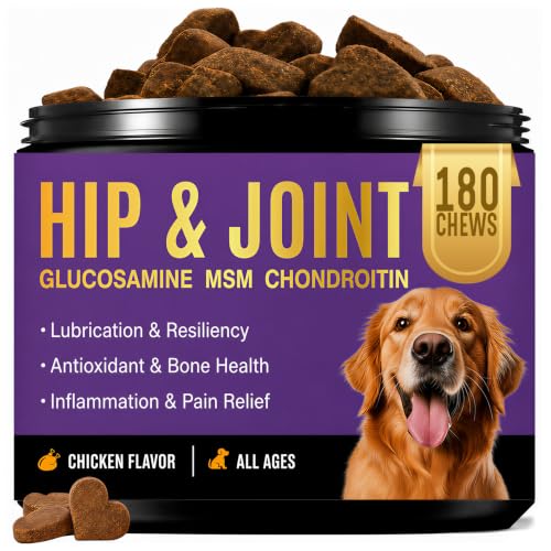 Glucosamine Joint Supplement for Dogs, Dog Joint Support with MSM – 180 ct