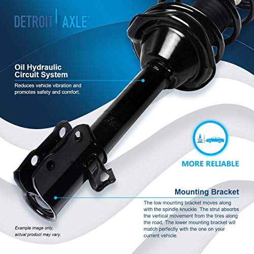 Image of Detroit Axle - 2pc Rear Struts for 98-02 Subaru Forester, 2 Complete w /Coil Spring Assembly 1998 1999 2000 2001 2002 Replacement Suspension Quick Install Ready Shocks Assembly