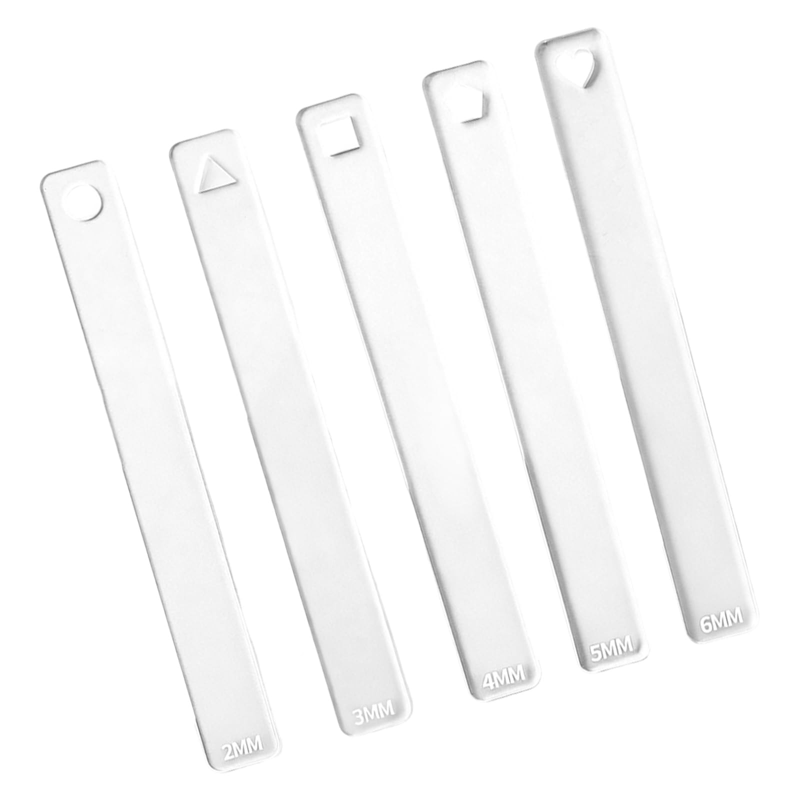 ZEPFJHE 5Pcs Professional Pottery Thickness Measurement Tool Clear Acrylic Clay Thickness Ruler for Ceramic Texturing Project Clear Craft Measurement Equipment