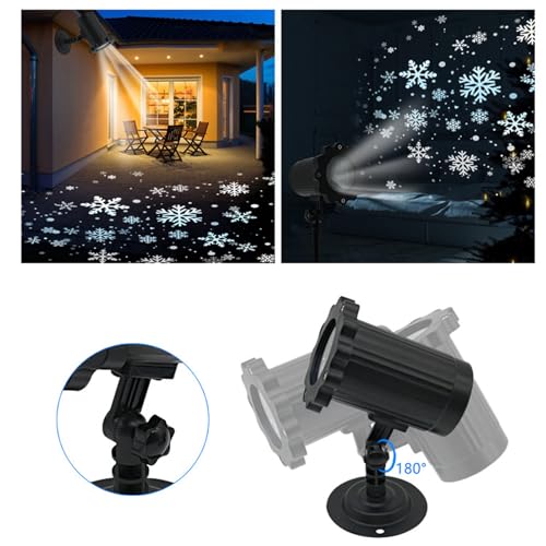 Proyector de nieve Navidad 360° para decorar fachadas sin colgar cables 4
