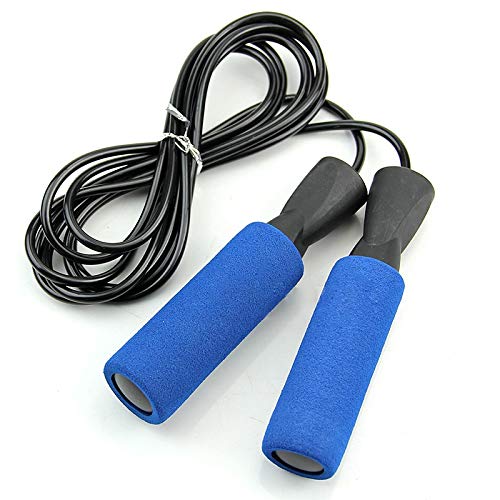 新しいベアリングスキップジャンプロープ機器スポーツフィットネスエアロビクス調整可能な高速ロープジャンプスキップワイヤー(Blue)