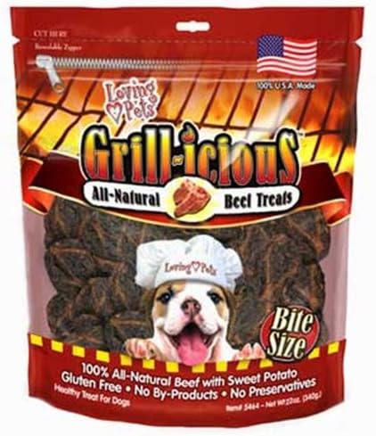 Loving Pets Grill-Icious Bite Size Dog Treats, Beef, 22-Ounce