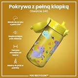 ION8 Butelka dla Dzieci, 350 ml/12 oz, Szczelna, Łatwa do Otwarcia, Bezpieczny Zamek, Można Myć w Zmywarce, Bez BPA, Uchwyt do Przenoszenia, Łatwa do Czyszczenia, Bezwonny, Żółte Jednorożce