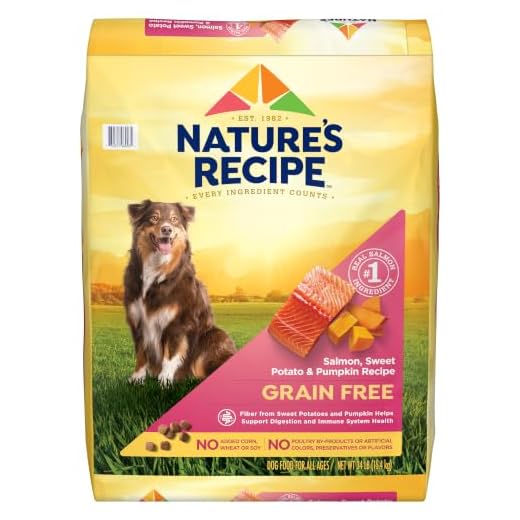 Nature's Recipe Grain Free Dry Dog Food, Salmon, Sweet Potato & Pumpkin Recipe, 34 lb. Bag