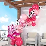 HOUSE OF PARTY Cowgirl Balloon Garland Kit Small Pack - Cowboy Boot Balloon - 18/12/10/5 Inch Hot Pink Light Pink Pearl Pink Cow Print Arch kit for Cowgirl Western Hoedown Party.