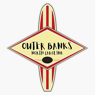 Outer Banks Surf Beach North Carolina Vinyl Sticker Waterproof Decal Laptop Wall Window Bumper Sticker 5"