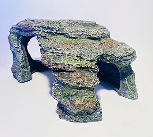 Mezzaluna Gifts Grey Natural Effect Cave Fish Tank Swim-through Hideaway Aquarium Ornament