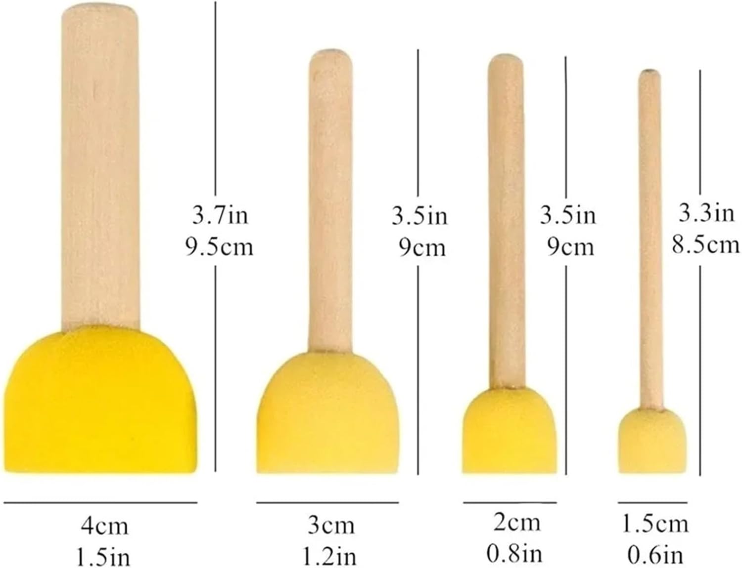 Foam Paint Brushes 25 Set/100 pcs Wooden Handle Sponge Paint Brushes - Flower Graffiti Tools for School Art Painting Supplies