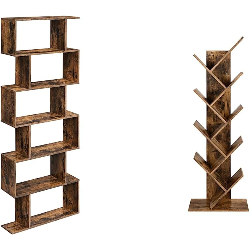 27/mo Finance VASAGLE Bookshelf, 6Tier Bookcase, Tall Display Shelf