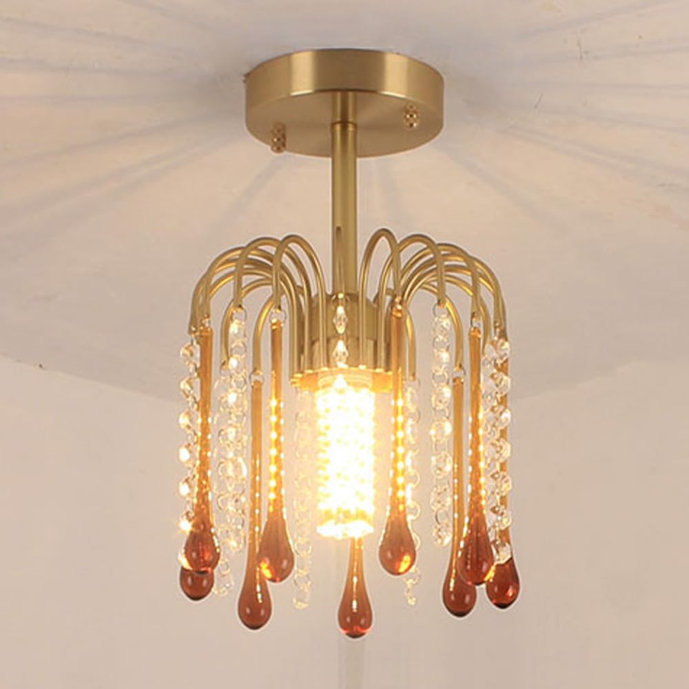Plafonnier vintage cristal pour une ambiance douce dans la chambre