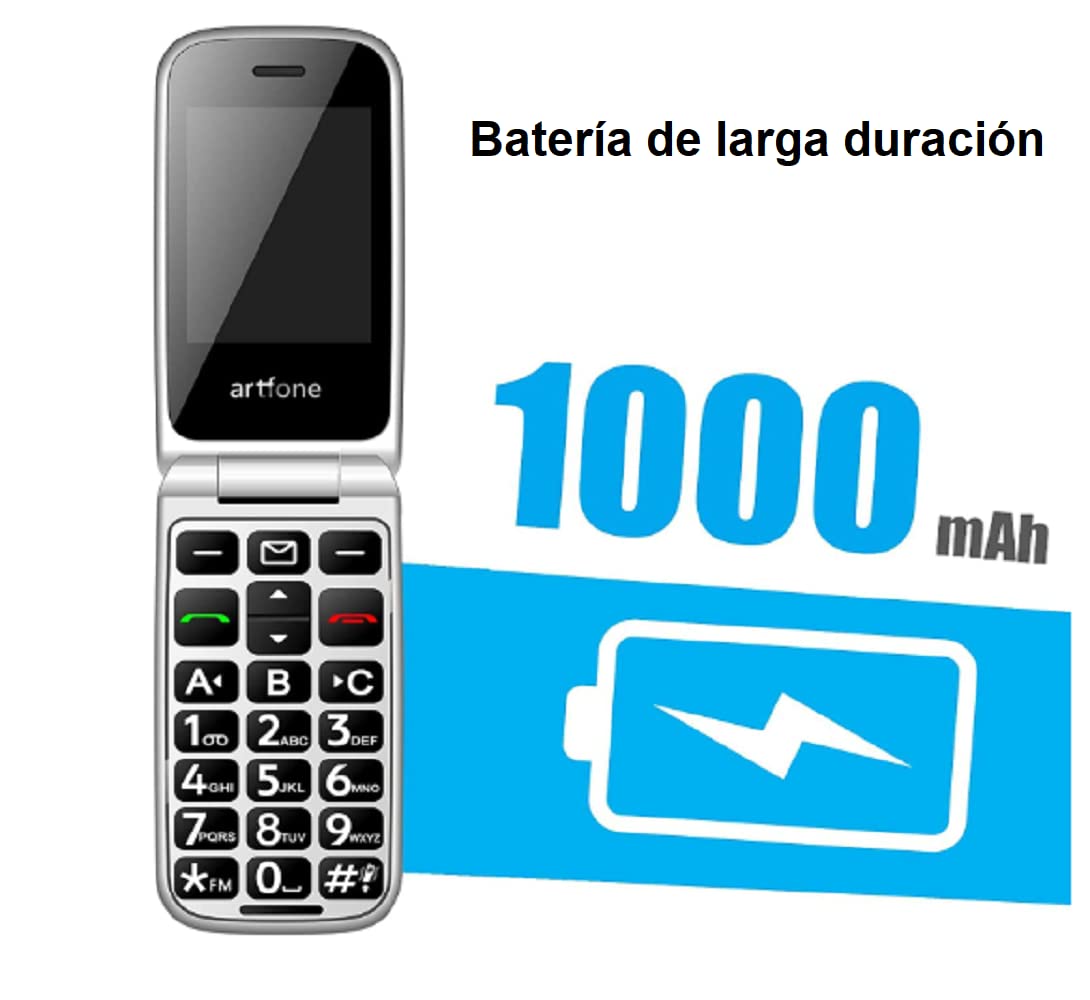 Téléphone Portable Senior Artfone F20 - Grandes Touches, Couvercle - 2G, écran 320x240 - Neuf - Pour Personnes âgées