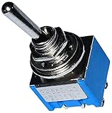  AERZETIX: Interruptor conmutador de palanca DPDT ON-ON 3A/250V, 2 posiciones C10787
