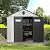 Domi 8x6 FT Outdoor Resin Storage Shed, All-Weather Double-Wall Storage Building for Backyard, Garden, Lawn Tools, Mower, Bike & Pool Equipment, Lockable Doors, Ventilated Roof, Grey