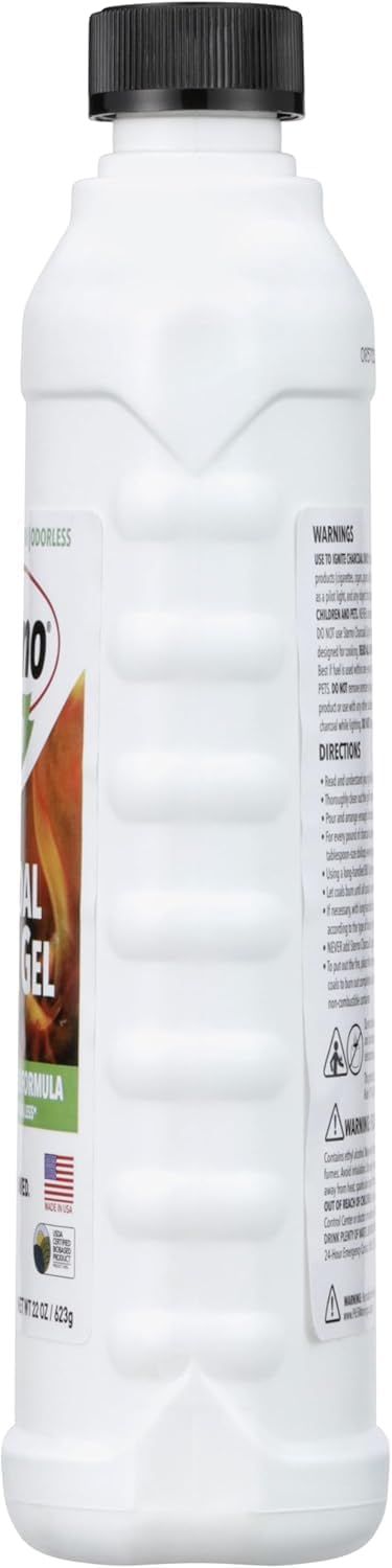 Sterno Fire Starter Fuel Gel - Charcoal Lighter Fluid - Concentrated Ethanol Fuel for BBQ or Fireplace - All-Weather Burner for Outdoor Use - 22 Oz Each, Pack of 6 Bottles