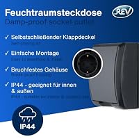 REV AquaForm Steckdose - Feuchtraum, IP44 einpolig, Aufputz, anthrazit – Ansicht 2