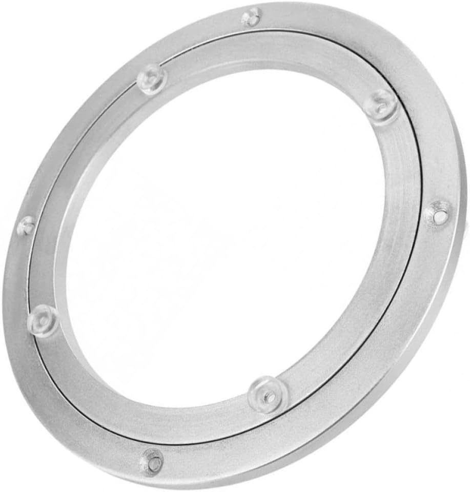 TIDTALEO Professional 8-Inch Aluminum Alloy Lazy Susan Turntable Bearing Base, Round Restaurant Swivel Plate for Household Dining Table Rotation