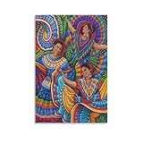 Abstract Poster Mexican Folk Art Painting Vintage Wall Decor Wall Art Paintings Canvas Wall Decor Ho