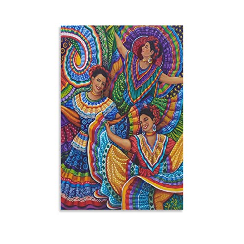 Abstract Poster Mexican Folk Art Painting Vintage Wall Decor Wall Art Paintings Canvas Wall Decor Home Decor Living Room Decor Aesthetic 24X36Inch(60X90Cm) Unframe-Style #TOP18