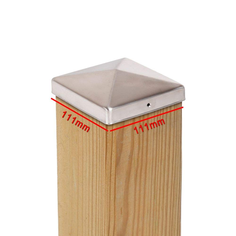 Vivagardea 2 X Pyramid Post Caps 111 X 111 Mm Stainless Steel
