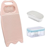 Vista 10 de Tabla de lavar, tabla de lavar para lavar ropa a mano, tabla de lavar de plástico para el hogar con soporte portátil (A-Gris)