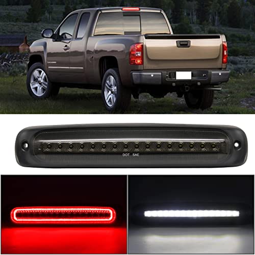 R&F Auto LED Smoked Third Brake Light with Seal Foam Gaskets Replacement for Silverado & Sierra 1500/2500/3500 HD Classic (1999-2007) Pickup Trucks Roof Cargo Lights Strobe High Mount Stop Lamp