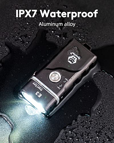 Rovyvon E3 Grey Keychain Flashlight Usb C Rechargeable Flashlights Dual Power Mini Super Bright 700 Lumens With Lockout Mode, Waterproof For Everyday Carry, Camping, Hiking, Emergency (Cool White) #TOP4