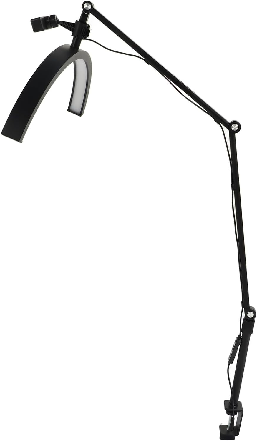 Professional LED Floor Lamp for Eyelash Extensions & Eyebrow Filling, 3-Color Dimmable Half Moon Beauty Light, for Beauty Salon & Skincare Studio (US Plug)