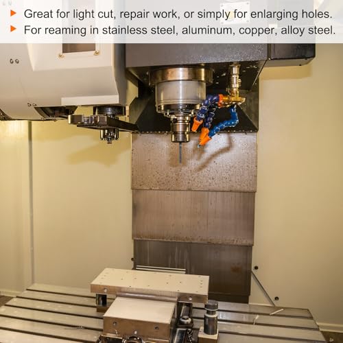 sourcing map Spannen Reibahle 5.7mm H7 Hartmetall Spitze Gerade Flöten Rund Schaft Drehmaschine Fräser