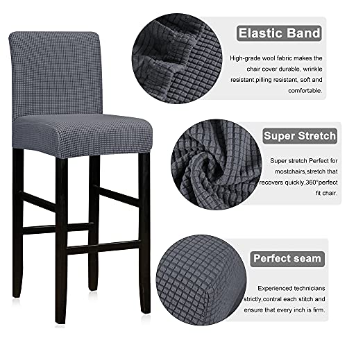 Lellen Reusable Pub Counter Stool Chair Covers Slipcover Stretch Removable Washable Dining Room Chair Covers Set Of 4 (Lightgray) #TOP2