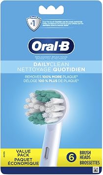 Oral-B Daily Clean Replacement Brush Heads for an Oral-B Electric Toothbrush, Pack of 6