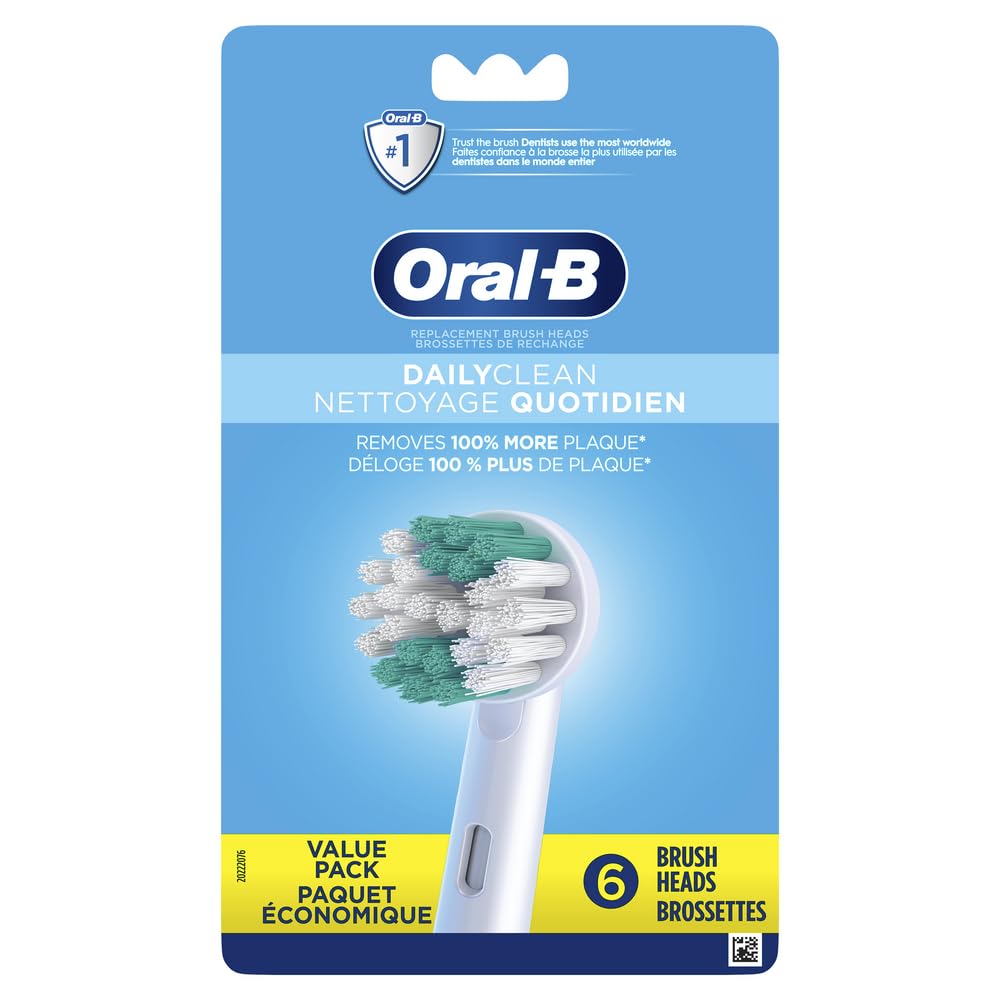 Oral-B Daily Clean - Cabezales de repuesto para cepillo de dientes eléctrico, 6 unidades
