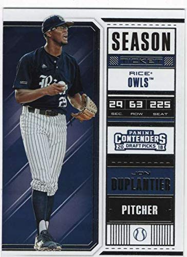 2018 Contenders Baseball Season Ticket VARIATION #19 Jon Duplantier Rice Owls Official Panini Collegiate Baseball Card