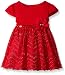 Youngland Baby-Girls Knit Bodice and Chevron Glitter Print Dress