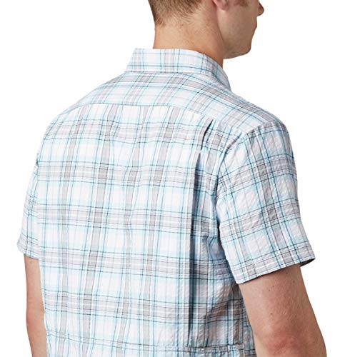 Columbia Men’s Silver Ridge Short Sleeve Seesucker Shirt, Moisture Wicking, Sun Protection #TOP4