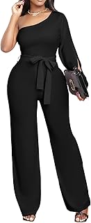 Formal Jumpsuit for Women Dressy Elegant Long Straight Pants Jumpsuits for Party Club with Zipper