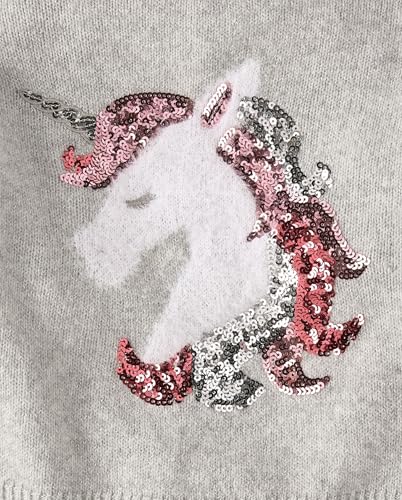 The Children's Place,Girls,Long Sleeve Crew Neck Pullover Sweater,Unicorn,X-Large