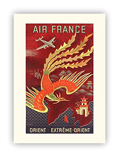 Affiche Air France 1948 Lucien Boucher - Décoration Murale Vintage Salon et Bureau 50x70