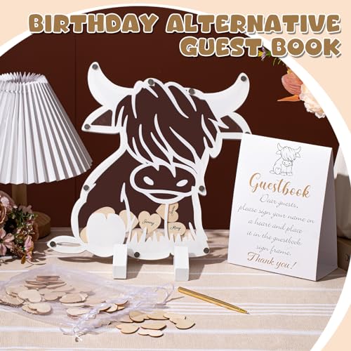 Kosiz-Baby-Shower-Guest-Book-Alternatives-Baby-Shower-Decorations-with-Wooden-Hearts-for-60-Guests-Baby-Shower-Sign-Picture-Frame-Pregnancy-Keepsake-for-Soon-to-Be-Moms-WhiteHighland-Cow Kosiz Baby Shower Guest Book Alternatives Baby Shower Decorations with Wooden Hearts for 60 Guests Baby Shower Sign Picture Frame Pregnancy Keepsake for Soon to Be Moms WhiteHighland Cow