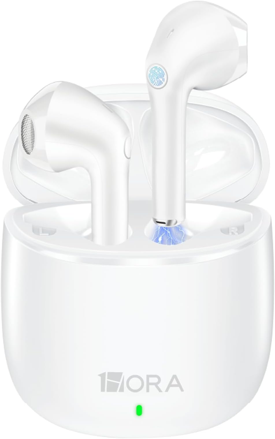 1 Hora Wireless Earbuds Bluetooth 5.3 Headphones Deep Bass in-Ear Earphones Premium Sound with Mic Charging Case for iPhone, Tablet, Android Smartphone Laptop Sports