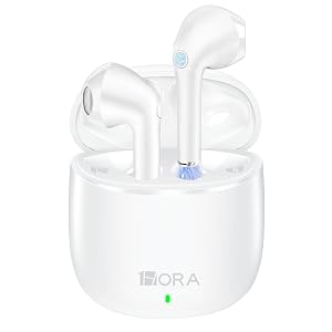 1 Hora Wireless Earbuds Bluetooth 5 3 Headphones Deep Bass in-Ear Earphones Premium Sound with Mic Charging Case