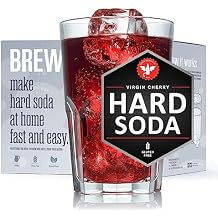 Hard Soda Brewing Kit Plus with Bottles - Our Conical Fermenter Eliminates Sediment and Makes of Great Tasting Hard Soda - 1 Gallon Virgin Cherry