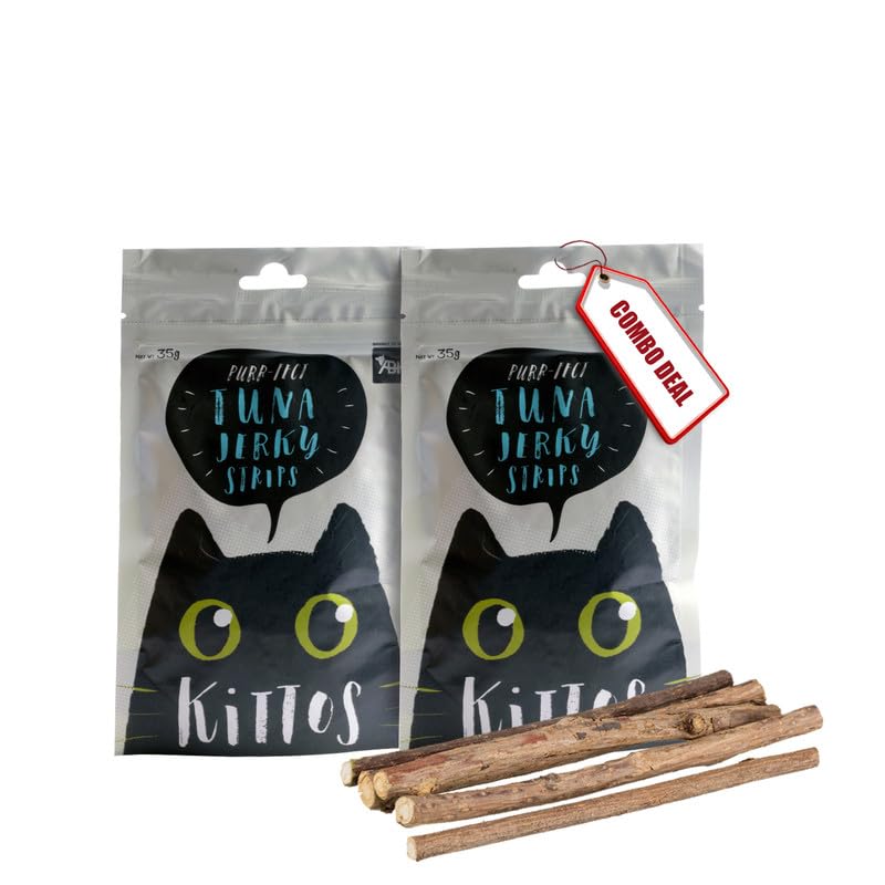 Happy Cat Combo of 2 Kittos Cat Treats, Tuna Jerky Strips for Your Cat and 1 Trixie Matatabi Chewing Sticks to Support Their Dental Hygiene (B0CD2CV1NQ) Amazon Price History, Amazon Price Tracker