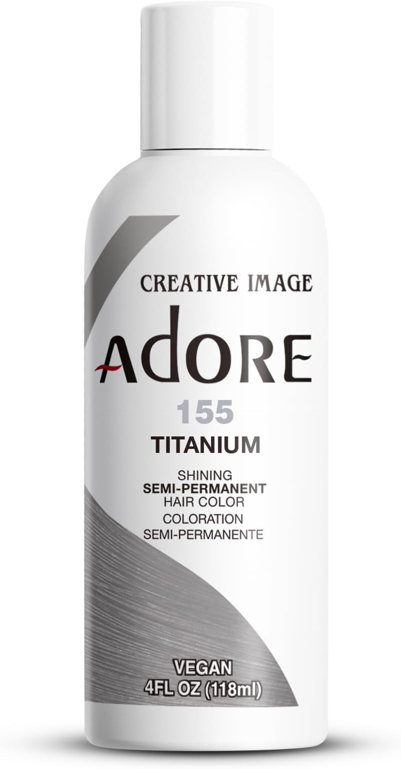 Semi Permanent Hair Color (155 Titanium) | Vegan & Cruelty-Free Grey Hair Dye | No Ammonia, No Peroxide, No Alcohol | 4 Fl Oz