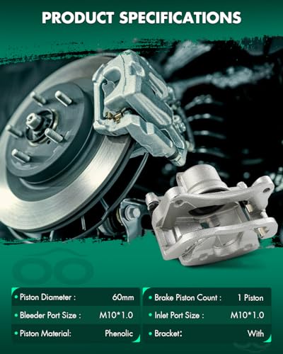 Image of SCITOO Front Left Brake Caliper With Bracket 18B5422 Compatible For Chrysler For 200 2015-2016,For Dodge For Dart 2013-2016