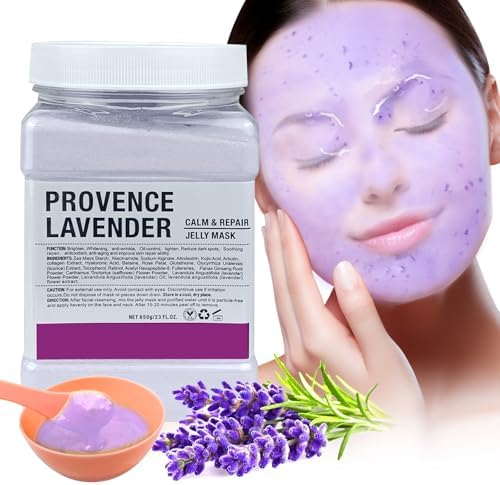 Jelly Mask for Facials Professional, Hydrating & Moisturizing Peel-Off Natural Gel Face Mask SkinCare, Professional Spa Use Jelly Face Masks, Deep Hydration & Glow 23 Fl Oz (Lavender)