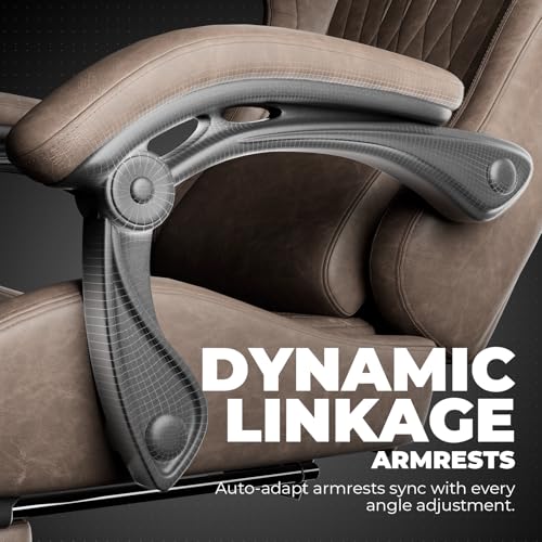 Image of GTPLAYER Gaming Chair, Video Game Chairs with Footrest, PC Gamer Chairs for Adults - Padded High Back Ergonomic Reclining Silla Gamer, Linkage Armrest, Ace Pro, Light Brown