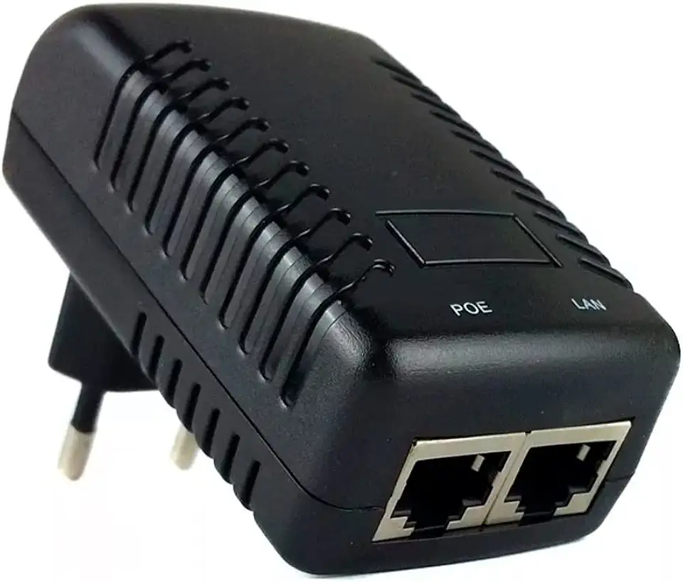 Fonte Adaptador De Alimentação LKF-P04 ACDC Adaptor POE-248 Compacta Output 48V Transformador Conector Saída RJ45 Preto Antena Roteador Camera Ip PREMIUM ONYK