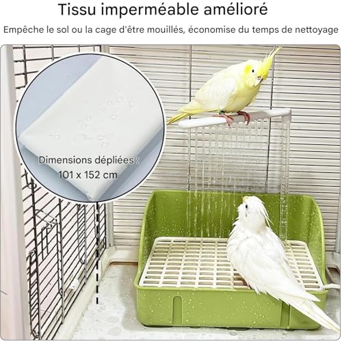 Bañera de loro espaciosa para evitar suciedad en periquitos y conuras 4