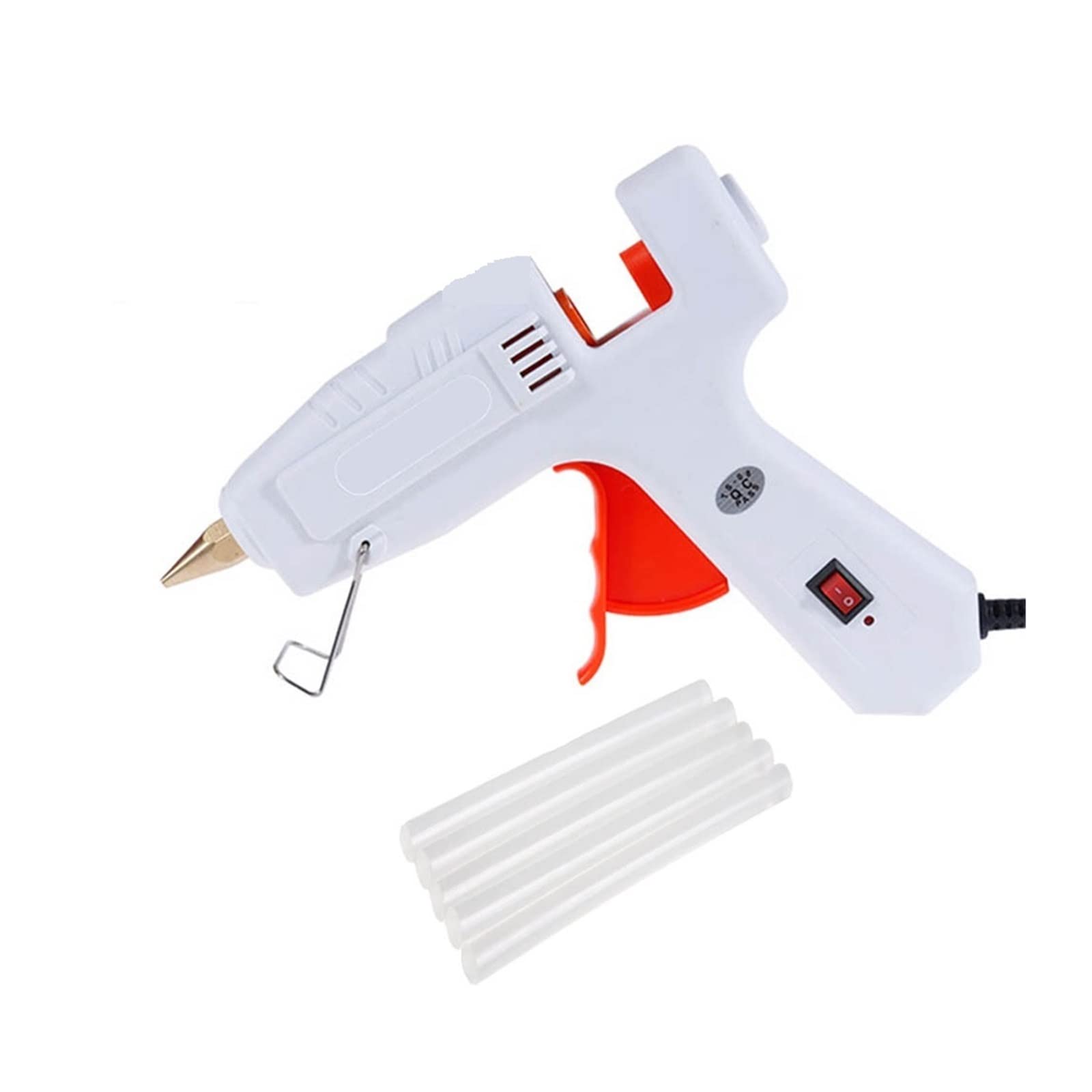 Pistolet do klejenia na gorąco 80 W z patyczkami 11 x 200 mm, narzędzie do klejenia DIY do domu, szybkie nagrzewanie z 5 patyczkami do klejenia w zestawie, mini urządzenie grzewcze do majsterkowania i