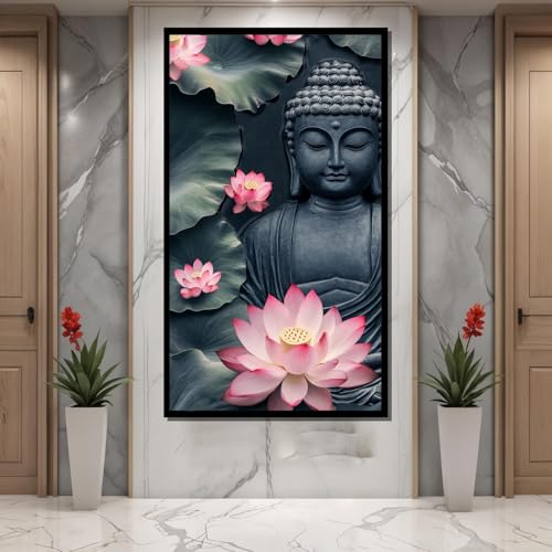 Affiche de méditation pour la maison avec Bouddha et fleur de lotus 80x140cm - 4